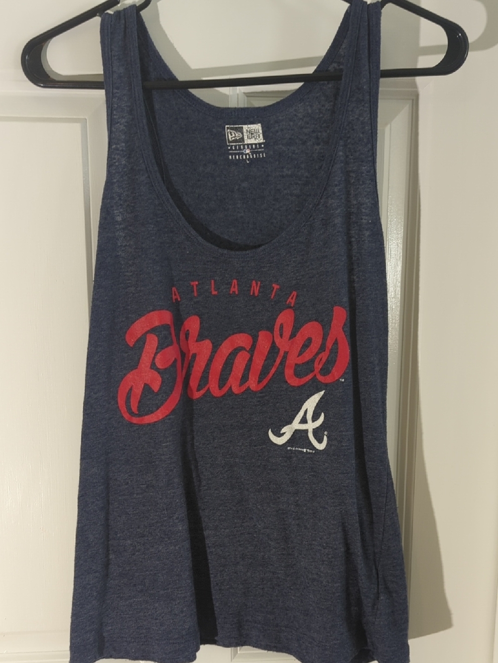 New Era Navy and Red Atlanta Braves Tank Top